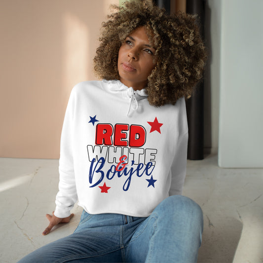 Red, White and Boujee Independence Day Crop Hoodie
