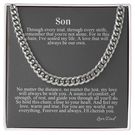 Cuban Link - Through every trial Son Necklace