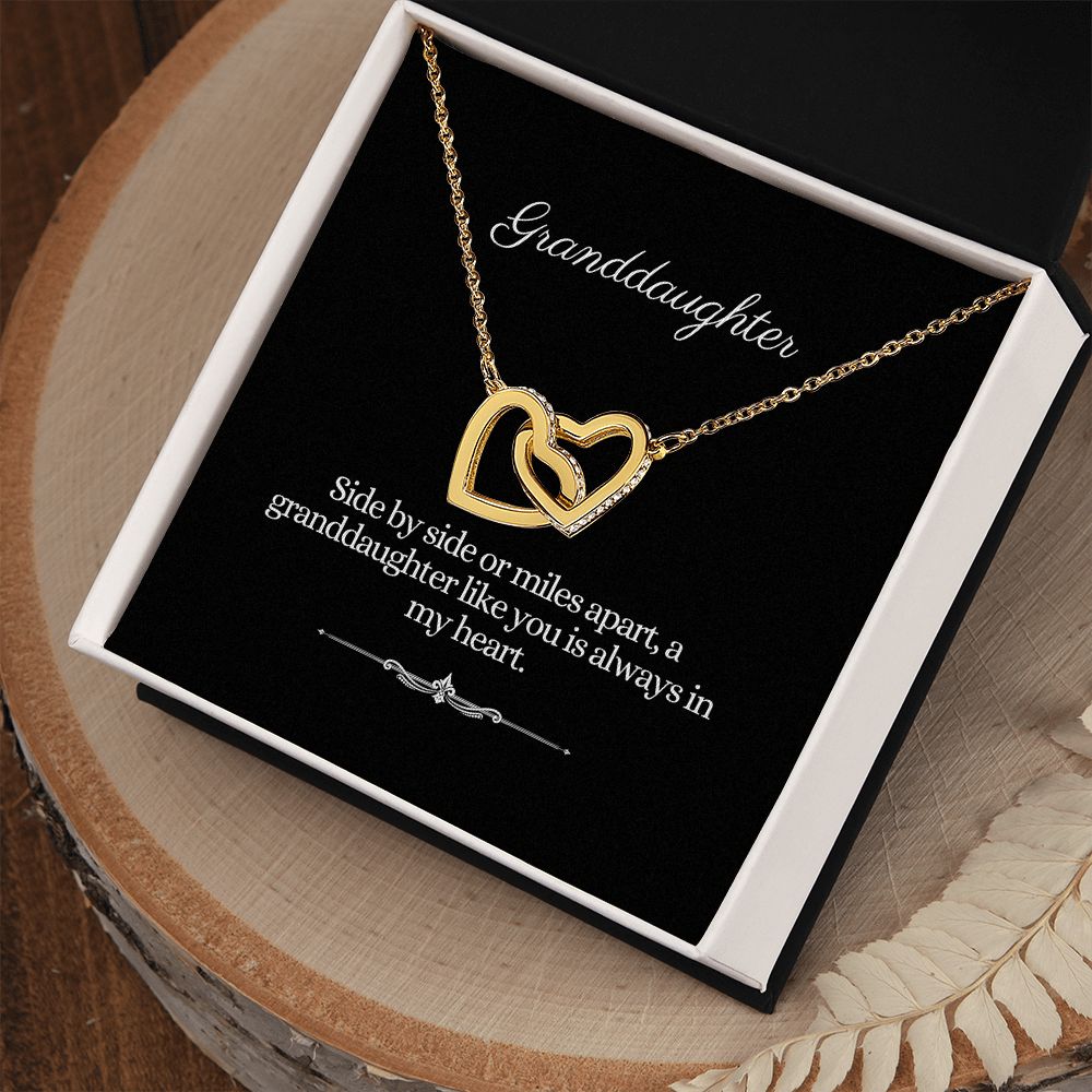 Interlocking Hearts - You are always in my heart Granddaughter necklace
